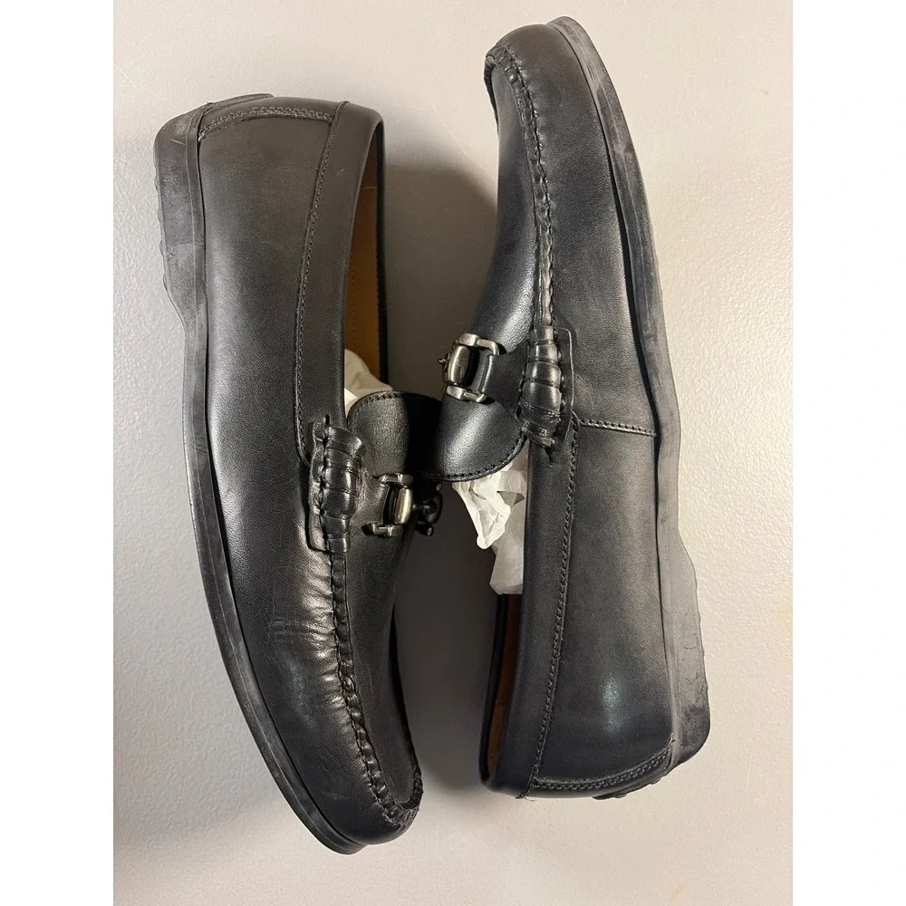 Peter‎ Millar Bit Loafers Mens Size 7 Black Leather Driving Moccasins Slip On